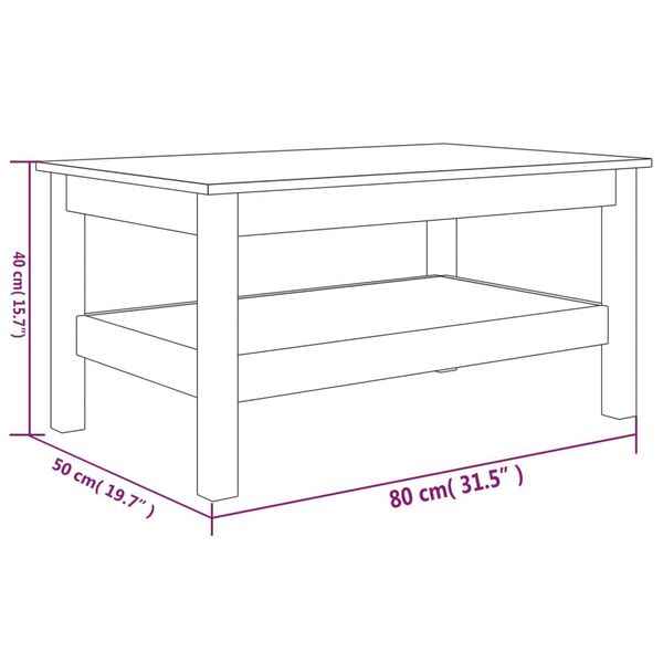 vidaXL Coffee Table 80x50x40 cm Solid Wood Pine
