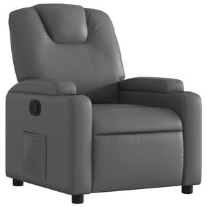 vidaXL Recliner Chair Grey Faux Leather