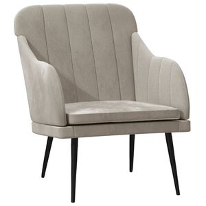 vidaXL Armchair Light Grey 63x76x80 cm Velvet