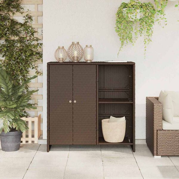 vidaXL Storage Cabinet with Storage Brown 100 x 36 x 102 cm Rattan