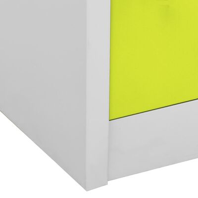 vidaXL Locker Cabinet Light Grey and Green 90x45x92.5 cm Steel