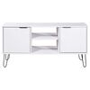 vidaXL TV Cabinet New York White Solid Pine Wood