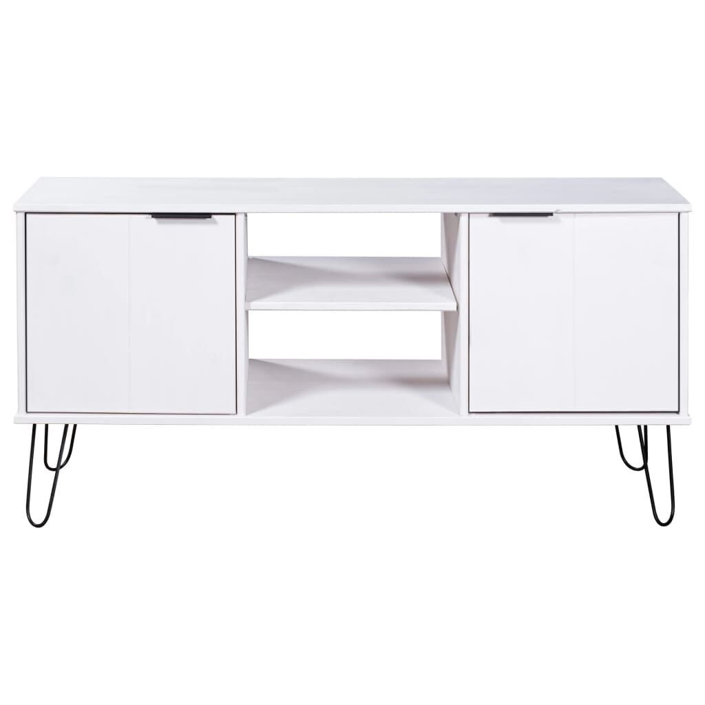 vidaXL TV Cabinet New York White Solid Pine Wood