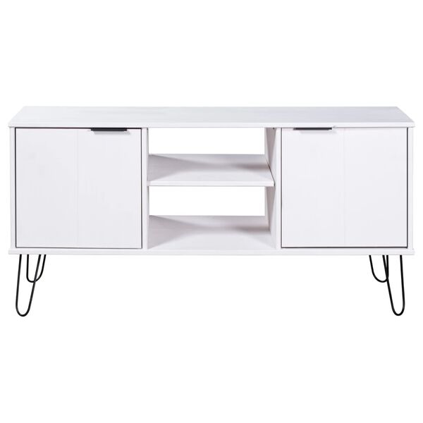 vidaXL TV Cabinet New York White Solid Pine Wood