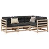 vidaXL 4 Piece Garden Sofa Set with Cushions Solid Wood Pine