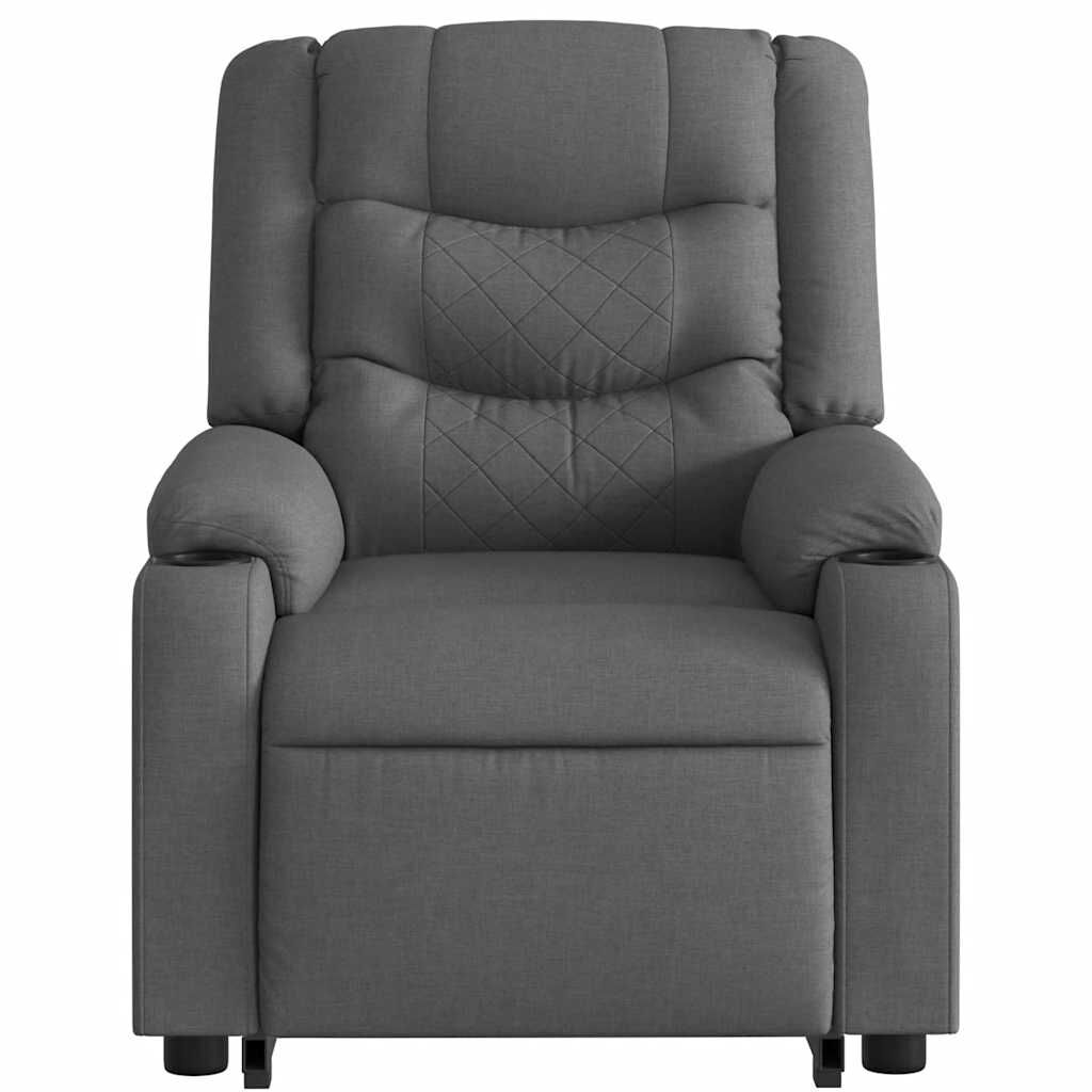 vidaXL Stand up Massage Recliner Chair Dark Grey Fabric