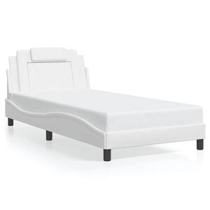 vidaXL Bed Frame "Viana" without Mattress White 100x190 cm Faux Leather