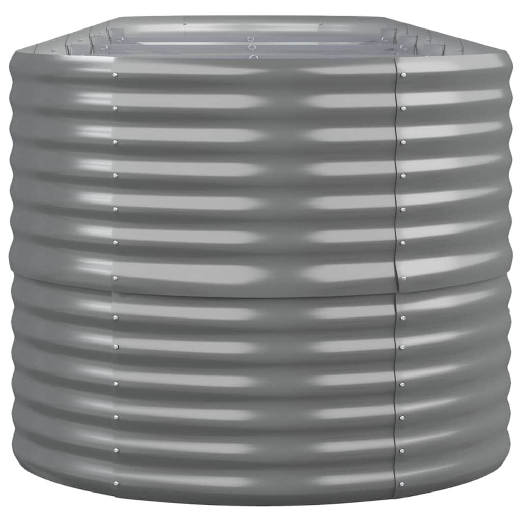 vidaXL Garden Raised Bed Powder-coated Steel 368x80x68 cm Grey