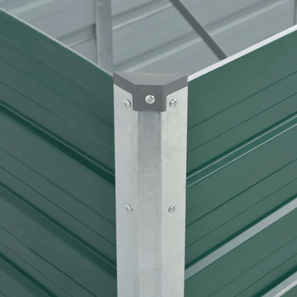 vidaXL Garden Raised Bed Galvanised Steel 320x80x45 cm Green
