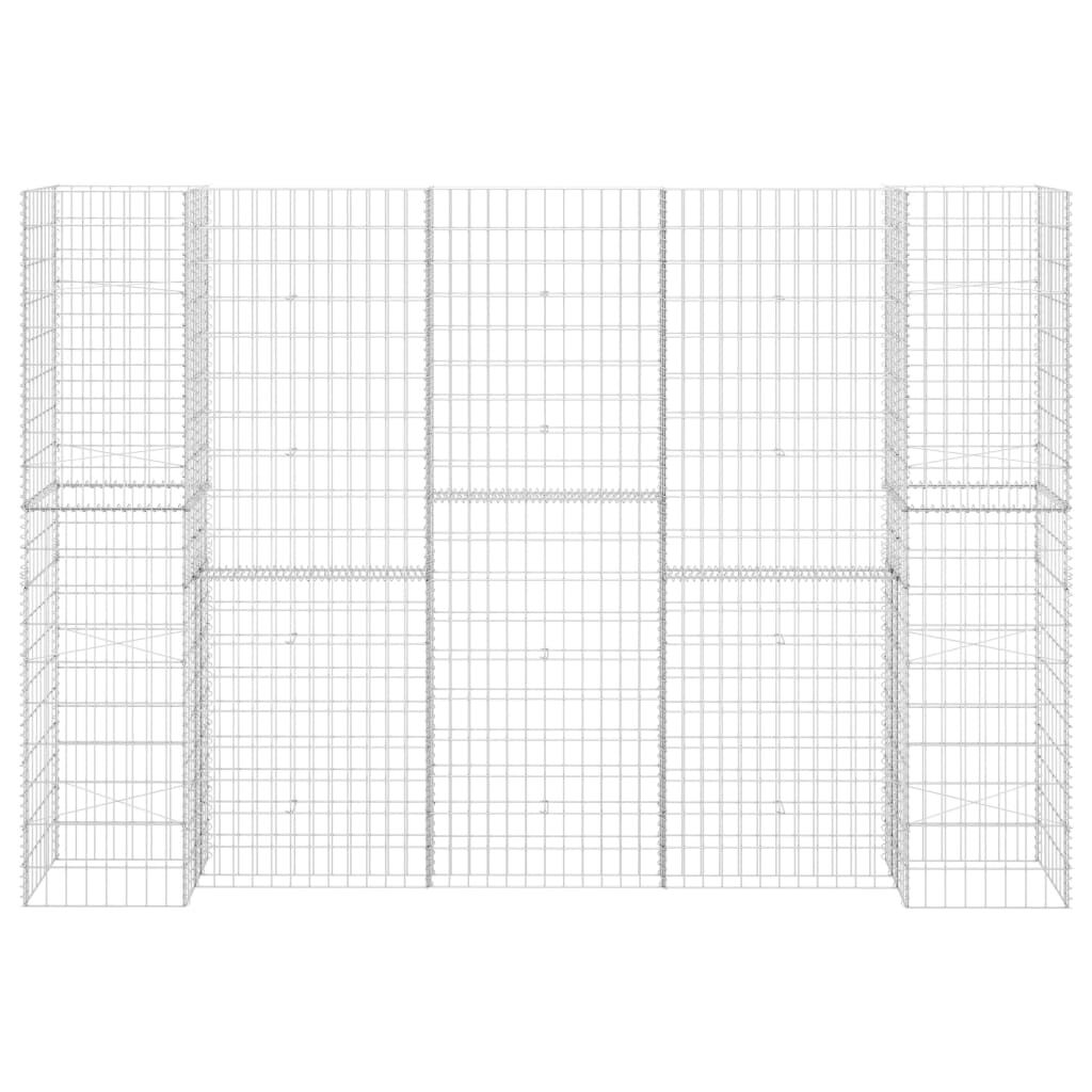 vidaXL H-Shaped Gabion Planter Steel Wire 260x40x200 cm