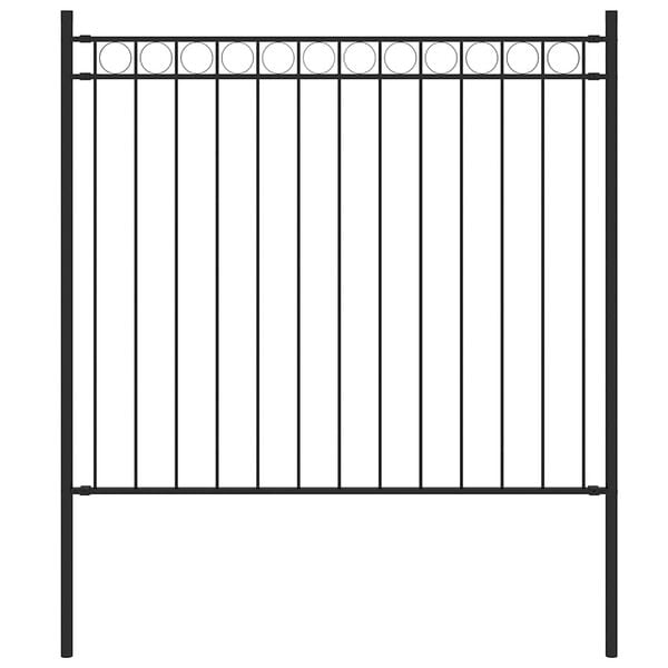 vidaXL Garden Fence Steel 1.81x0.8 m Black
