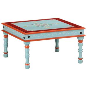 vidaXL Coffee Table Blue Hand Painted Solid Wood Mango