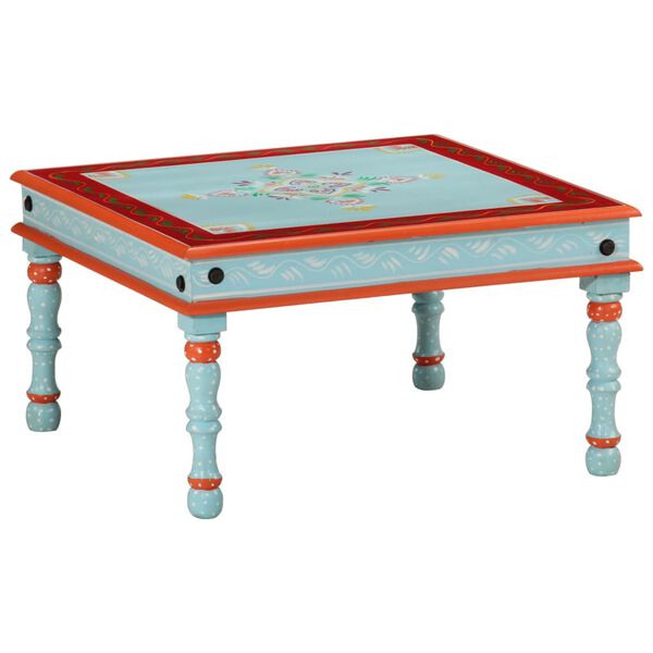 vidaXL Coffee Table Blue Hand Painted Solid Wood Mango