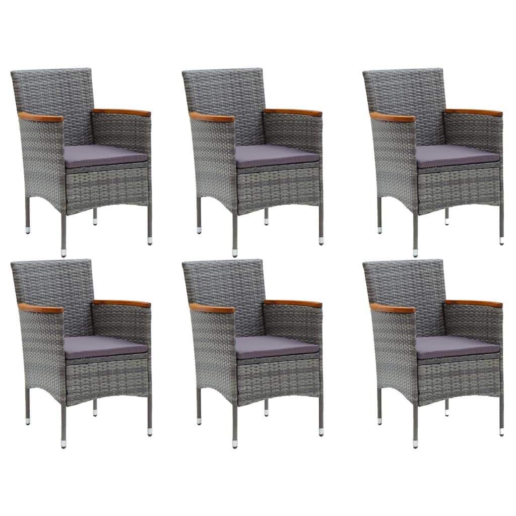 vidaXL 7 Piece Garden Dining Set Grey