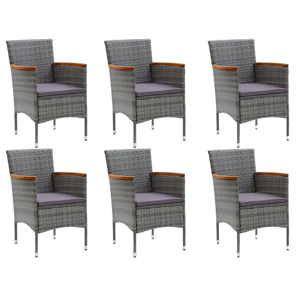 vidaXL 7 Piece Garden Dining Set Grey