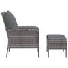 vidaXL Garden Chair with Footstool Grey Poly Rattan