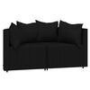 vidaXL 3 Piece Garden Lounge Set with Cushions Black Poly Rattan