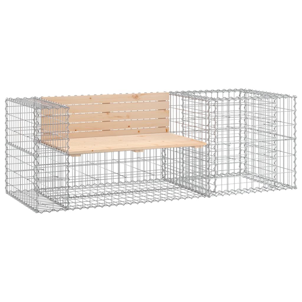 vidaXL Garden Bench with Gabion Basket Solid Wood Pine