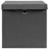 vidaXL Storage Boxes with Covers 10 pcs 28x28x28 cm Grey