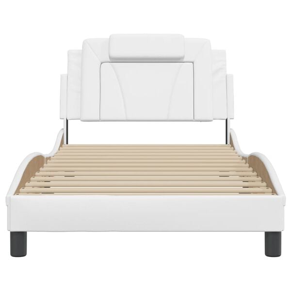 vidaXL Bed Frame "Viana" with LED without Mattress White 100x190 cm