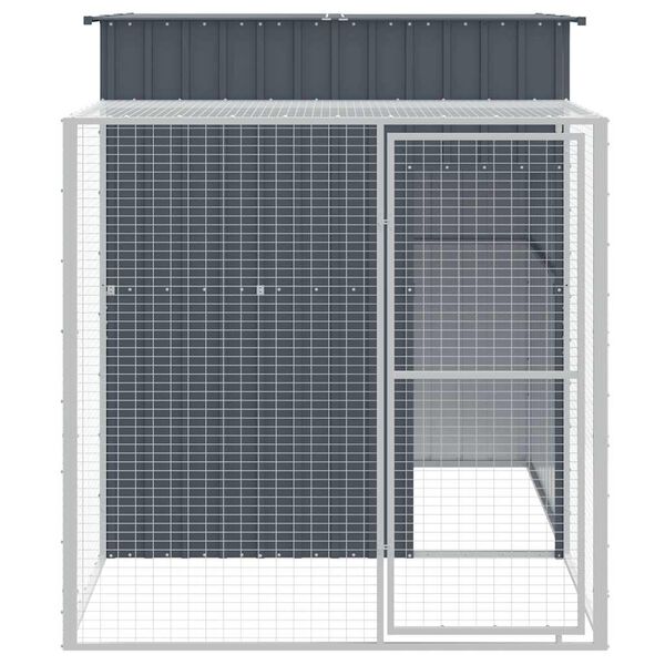 vidaXL Chicken Cage with Run Anthracite 165x251x181 cm Galvanised Steel