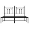 vidaXL Metal Bed Frame without Mattress with Headboard Black 150x200cm