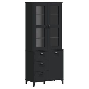 vidaXL Highboard VIKEN Black 80x40x190 cm Solid Wood Pine