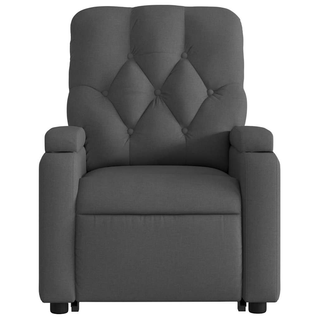 vidaXL Stand up Massage Recliner Chair Dark Grey Fabric