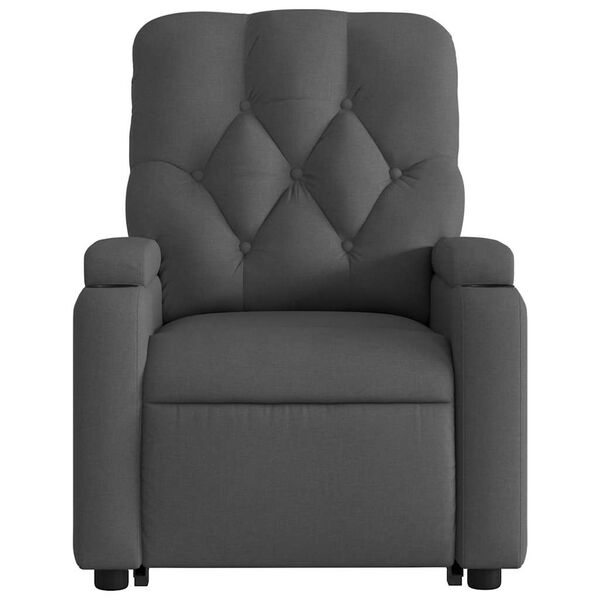 vidaXL Stand up Massage Recliner Chair Dark Grey Fabric