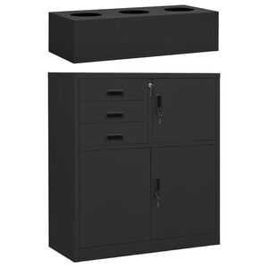 vidaXL Office Cabinet with Planter Box Anthracite 90x40x125 cm Steel