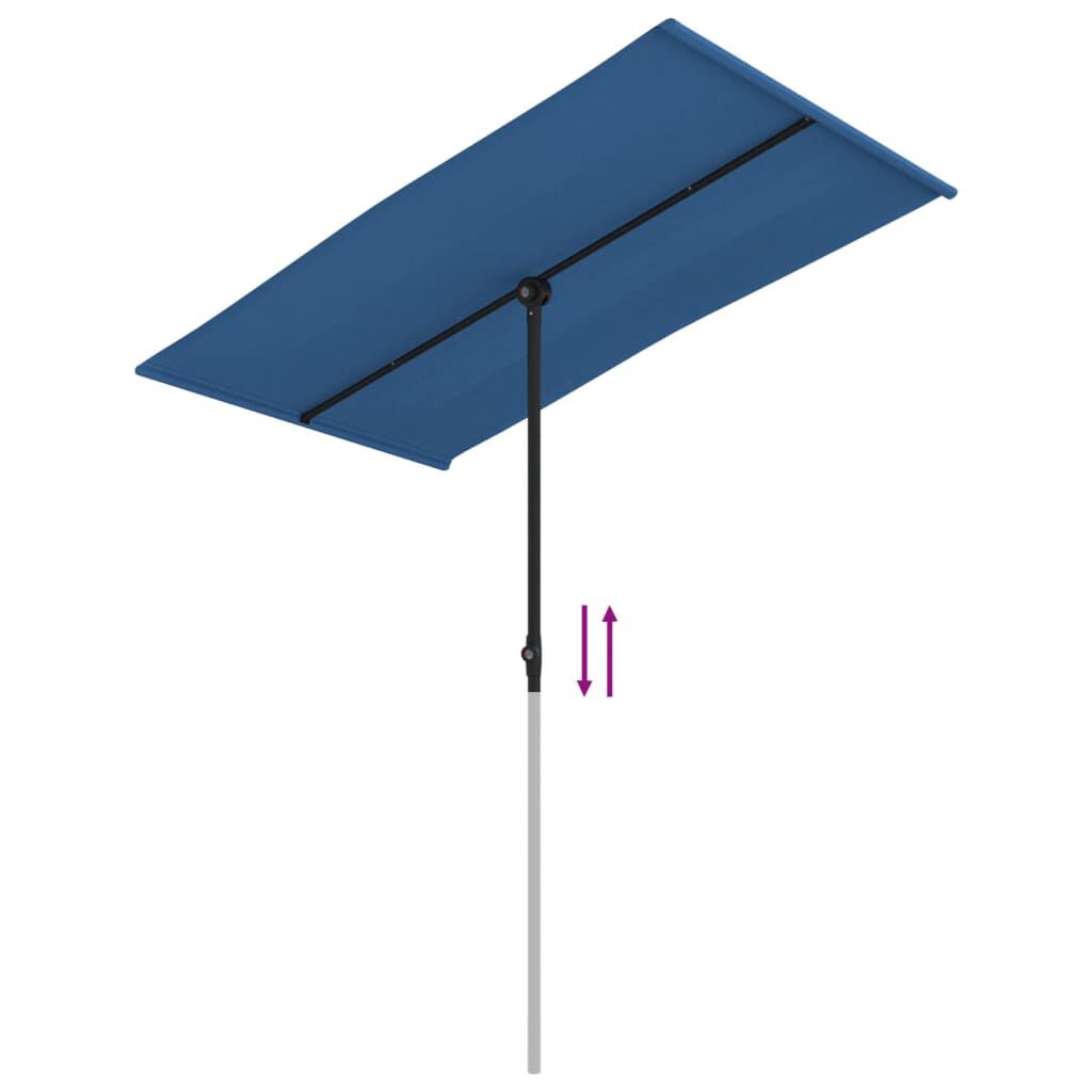vidaXL Garden Parasol with Aluminium Pole 180x110 cm Azure Blue
