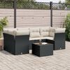 vidaXL 7 Piece Garden Sofa Set with Cushions Black Poly Rattan