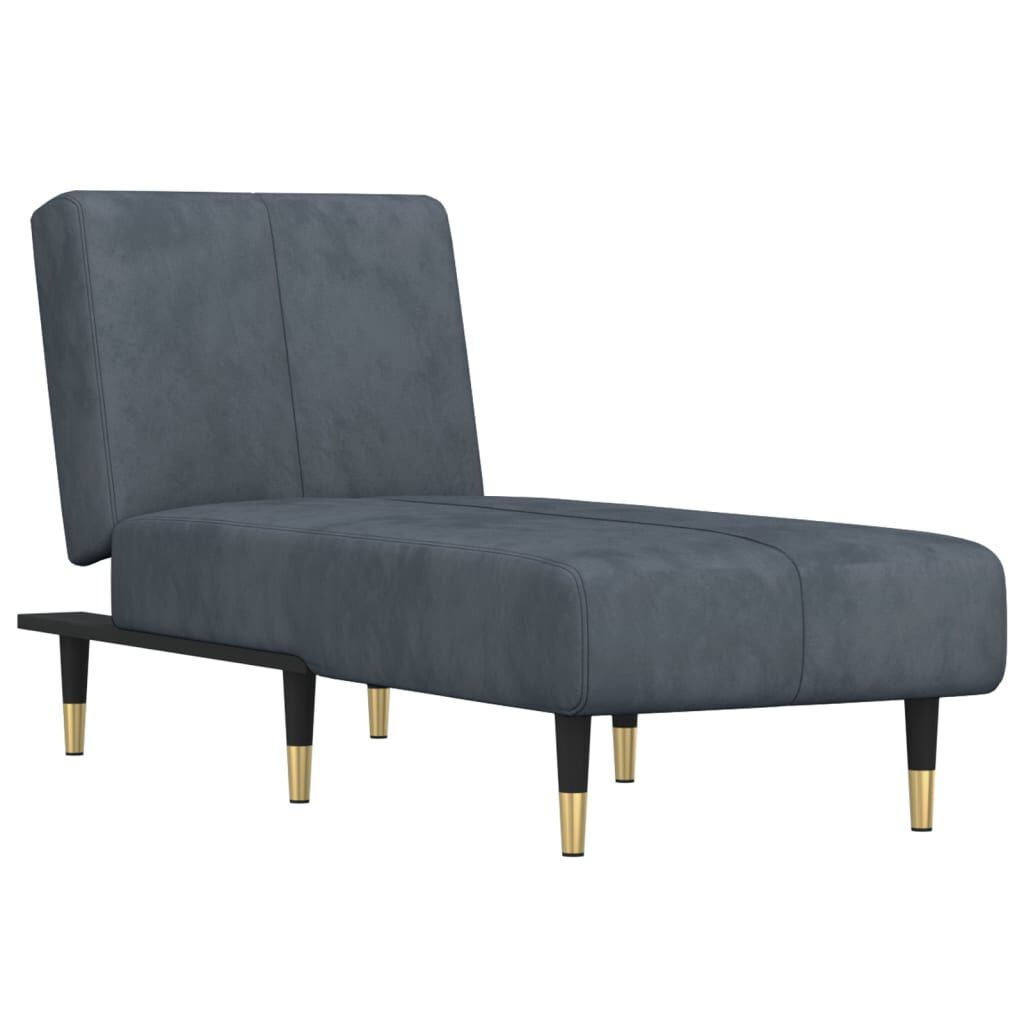 vidaXL Chaise Longue Dark Grey Velvet