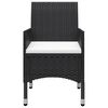 vidaXL 3 Piece Garden Bistro Set Poly Rattan and Tempered Glass Black