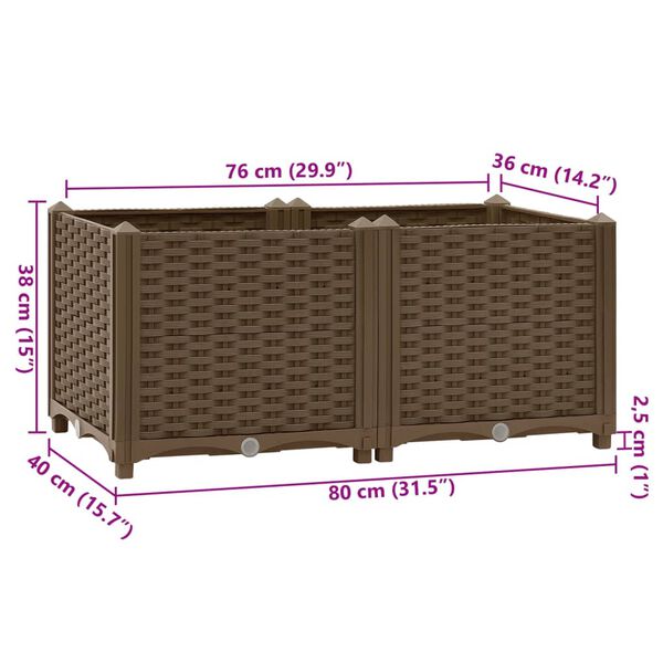 vidaXL Raised Bed 80x40x38 cm Polypropylene