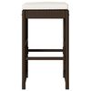 vidaXL Garden Bar Stools with Cushions 2 pcs Brown Poly Rattan