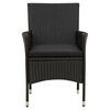 vidaXL Garden Chairs with Cushions 2 pcs Poly Rattan Black