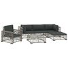 vidaXL 6 Piece Garden Lounge Set with Cushions Poly Rattan grey