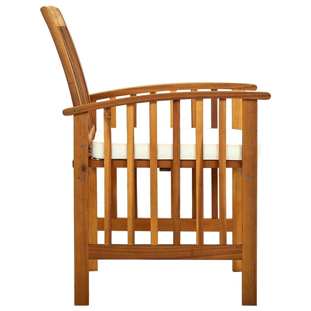 vidaXL Garden Dining Chairs 2 pcs with Cushions Solid Acacia Wood