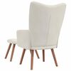 vidaXL Relaxing Chair with a Stool Cream White Velvet