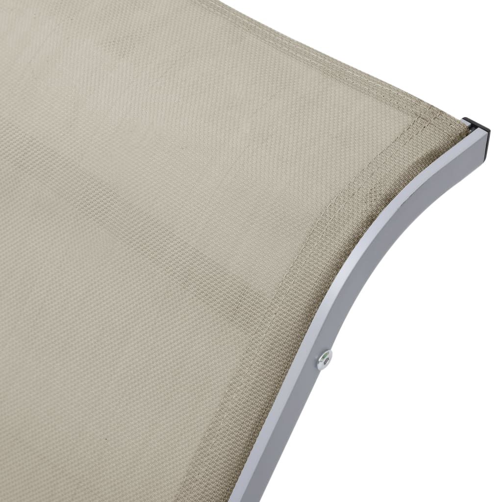 vidaXL Sunlounger Textilene and Aluminium Cream