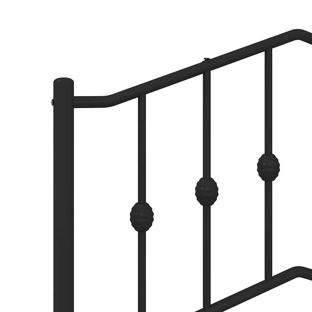 vidaXL Metal Bed Frame without Mattress with Footboard Black 100x200cm