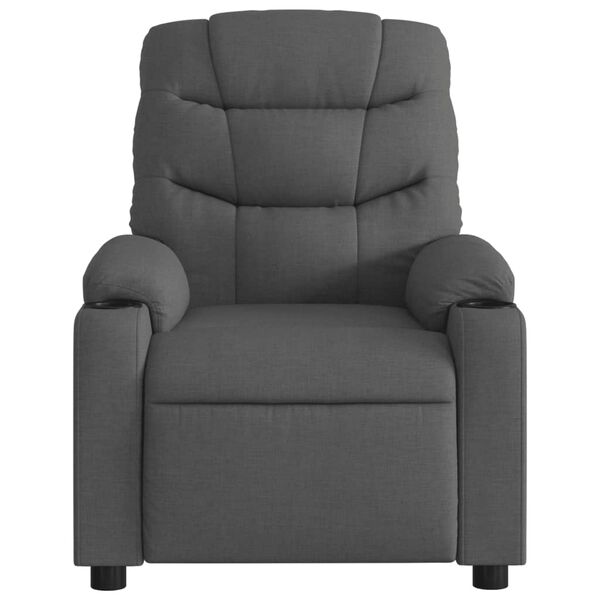 vidaXL Electric Massage Recliner Chair Dark Grey Fabric
