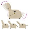 vidaXL Electric Massage Recliner Chair Cream Fabric