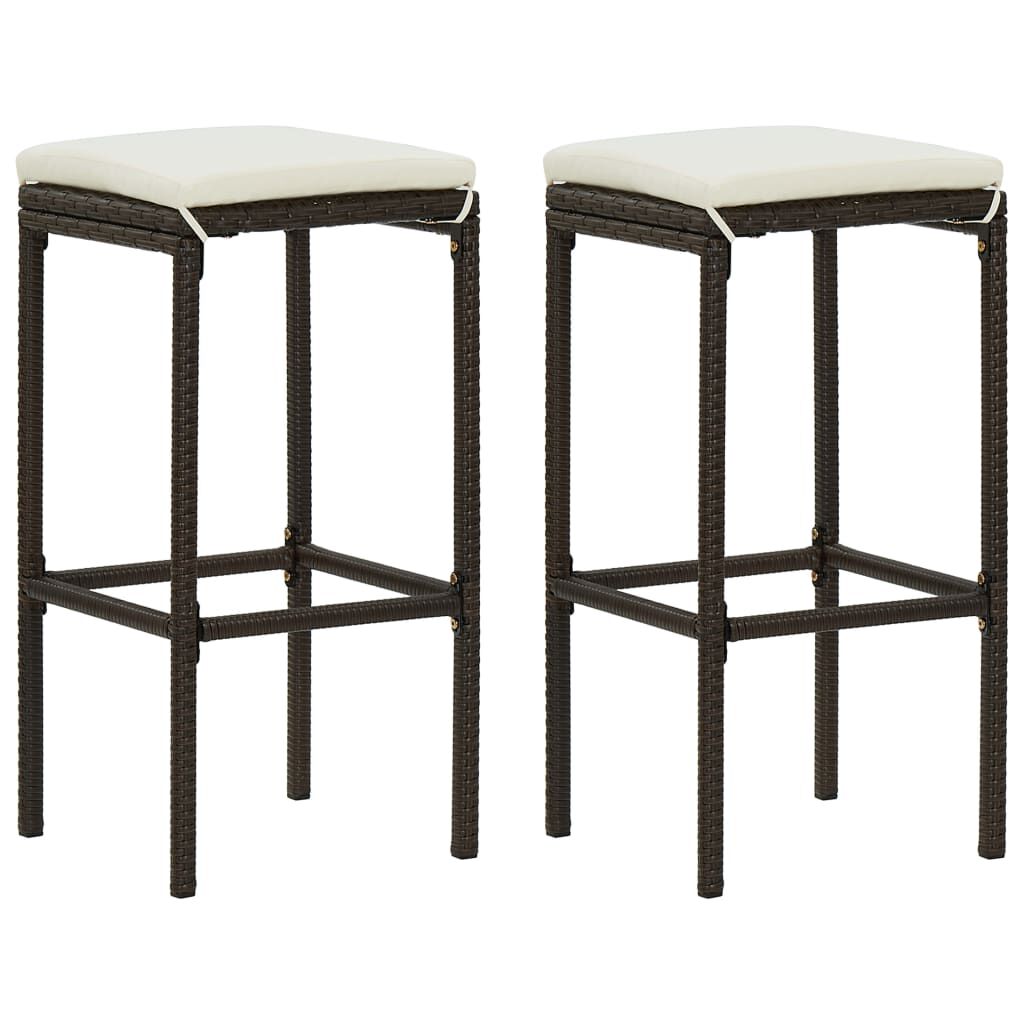 vidaXL 3 Piece Garden Bar Set with Cushions Brown