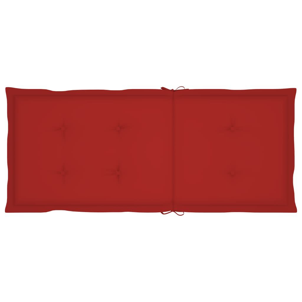 vidaXL Garden Chairs 2 pcs with Red Cushions Solid Teak Wood