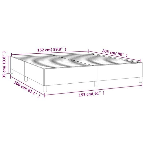 vidaXL Bed Frame without Mattress Dark Grey 152x203 cm Queen Fabric
