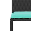 vidaXL 7 Piece Garden Dining Set with Cushions Black Poly Rattan