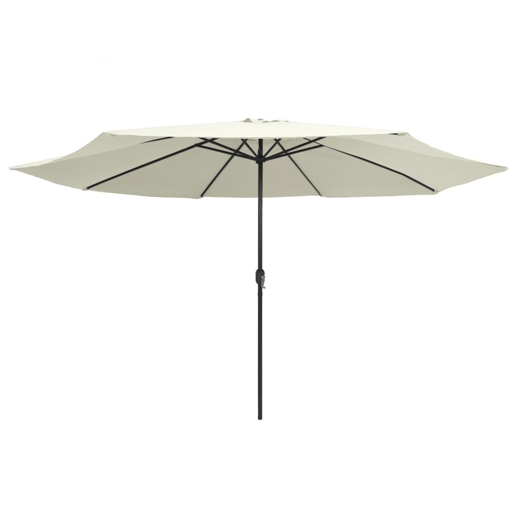 vidaXL Garden Parasol with Metal Pole 390 cm Sand White