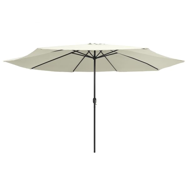 vidaXL Garden Parasol with Metal Pole 390 cm Sand White